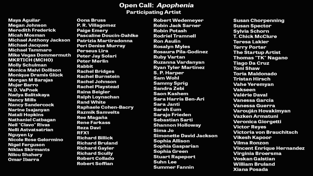 Open Call: Apophenia, Participating Artist