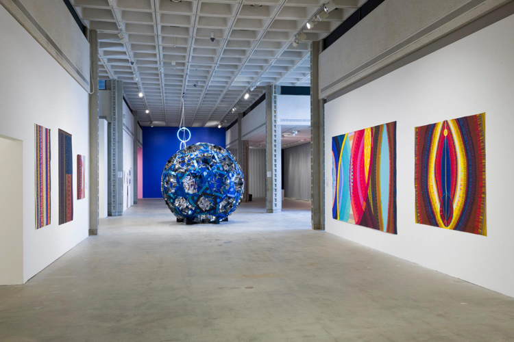 Installation view of "C.O.L.A. 2018" featuring artworks by Doris Sung and June Edmonds.   Courtesy of The City of Los Angeles Department of Cultural Affairs / The Los Angeles Municipal Art Gallery.